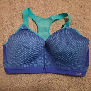 VSX Sport By Victorias Secret Blue & Green Zip Front Sports Bra Size 38DD